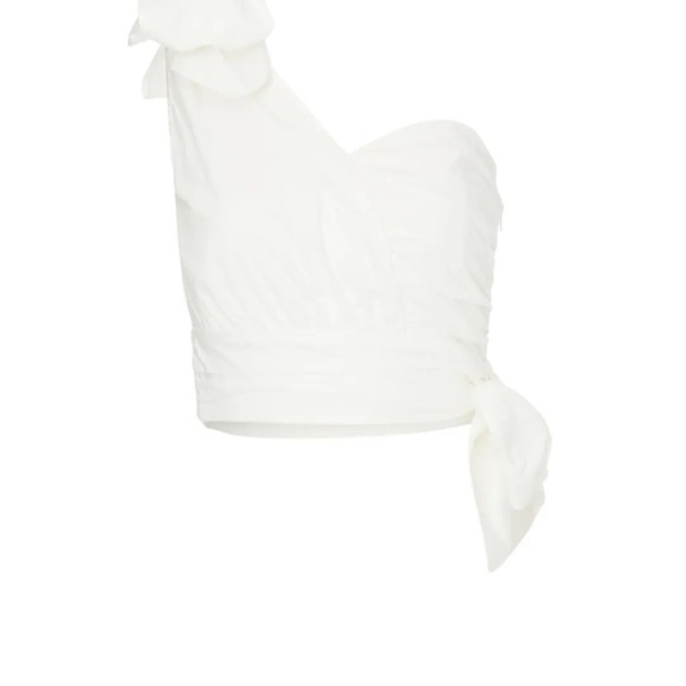 Ashley Park White One Shoulder Tie Top